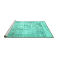 thumbnail image 2 of Ahgly Company Machine Washable Indoor Square Persian Turquoise Blue Traditional Area Rugs, 3' Square, 2 of 4