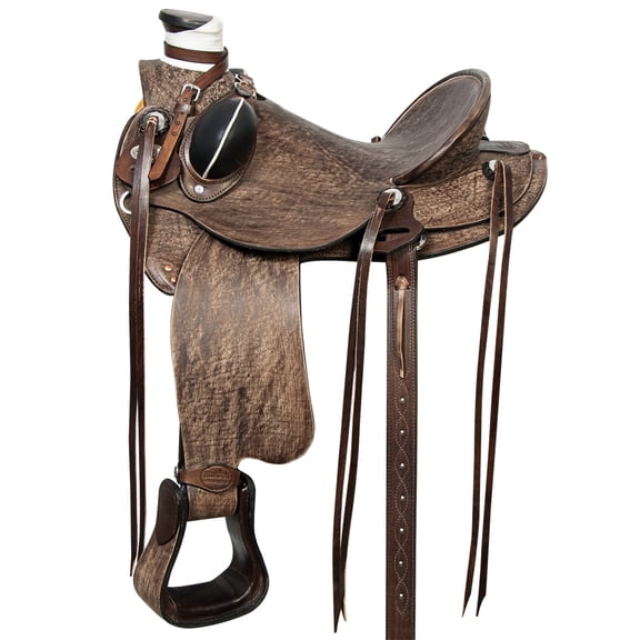 15 In Western Horse Saddle American Leather Wade Ranch Roping Dark Brown Hilason