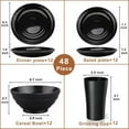 thumbnail image 2 of Bestdin 48 Pieces Dinnerware Sets,Wheat Straw Unbreakable Plate and Bowls Set for 12,Microwave Dishwasher Safe,Reusable Plastic Dinnerware,Black Set 24pcs Plates, 12pcs Bowls, 12pcs Cups, 2 of 6