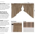 thumbnail image 5 of VHC Brands Cotton Curtain Plaid Prairie Swag Set, Charcoal (2 Panels), 5 of 5