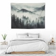 thumbnail image 3 of ONETECH  Misty Forest Tapestry Forest Trees with Mountain Tapestry Black and White Fantastic Fog Magical Tapestry 3D Vision Nature Landscape Tapestry for Bedroom Living Room Dorm, 3 of 7