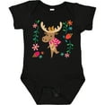 thumbnail image 3 of Inktastic Woodland Moose Spring Flowers Girls Baby Bodysuit, 3 of 5
