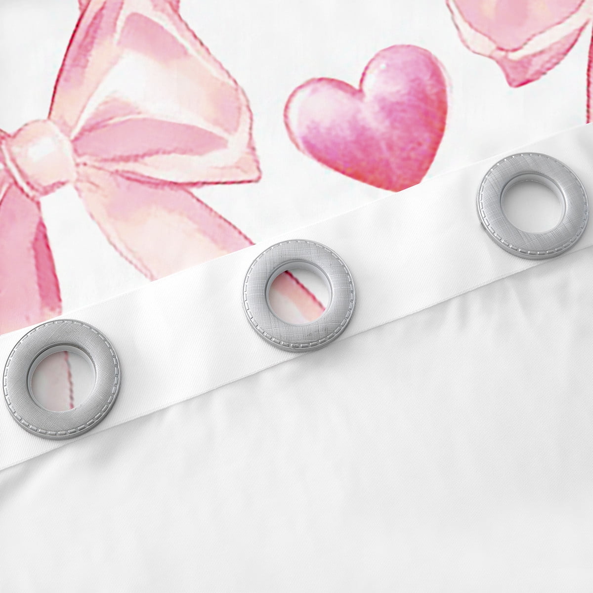 Bowknot Curtains & Drapes 38"Wx54"L Teen,Dreamy Princess Window Curtains Pink Cute Bow Girly Geometric 30%-50% Blackout Curtains Kawaii Bow Tie Heart Window Treatments 2 Panels