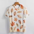 thumbnail image 3 of Autumn Harvest Maple Leaves Thanksgiving T Shirts Basic T-Shirt Short Sleeve Ladies Tee Shirt Summer Graphic Clothing, 3 of 6