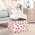 thumbnail image 3 of Yayeee Collapsible Cube Storage Bin with Lid Fabric Closet Decorative Basket with Handles, Cherries Pattern, 3 of 7