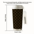 thumbnail image 5 of 18oz Stainless Steel Insulated Travel Mug with Straw and Hand Strap - 316 Stainless Steel Insulated Mug, Leak-proof and Insulated, Gold Checkered Lid, Suitable for Hot and Cold Drinks, Perfect as a G, 5 of 8