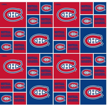 Montreal Canadiens Cotton Fabric with Geometric Print and Matching Solid Cotton Fabrics