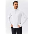 thumbnail image 2 of Pinspark Quarter Zip Pullover Mens UV Protection Shirts Men Rash Guard Long Sleeve Workout Shirts Lightweight for Fishing Surfing White XXL, 2 of 7