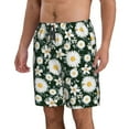 thumbnail image 2 of Bixox Men's White Daisies and Bee printing Casual Classic Fit Short Summer Beach Shorts, 2 of 6
