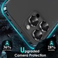thumbnail image 3 of Camera Lens Protector for iPhone 15 Pro/iPhone 15 Pro Max, [1 Step Installation Tray] Tempered Glass Screen Protector Metal Individual Camera Cover Accessories Case Friendly (Black Titanium), 3 of 5