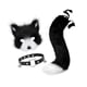 thumbnail image 4 of Máscara de Therian y cola de zorro, máscara de anime, disfraz de animal lindo, conjunto de cola para Blanco negro, 4 of 9