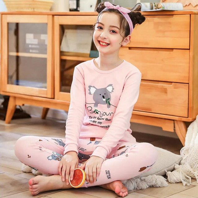 Conjuntos de pijamas para niñas, ropa de dormir para niños, pijamas de manga larga para el hogar, pijamas de Navidad