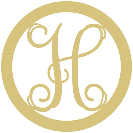 Wooden Circle Monogram Letter, 18'' H Custom Wood ...
