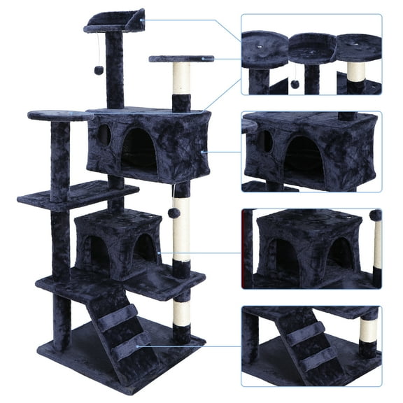 HomGarden 53'' Cat Tree Cat Tower Condo W/Scratching Posts, Blue