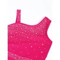thumbnail image 5 of IEFIEL Kids Girls Oblique Shoulder Ballet Jumpsuit Sports Gymnastics Dance Leotard Sparkle Rhinestone Unitard Dance Outfit Hot Pink 6, 5 of 7