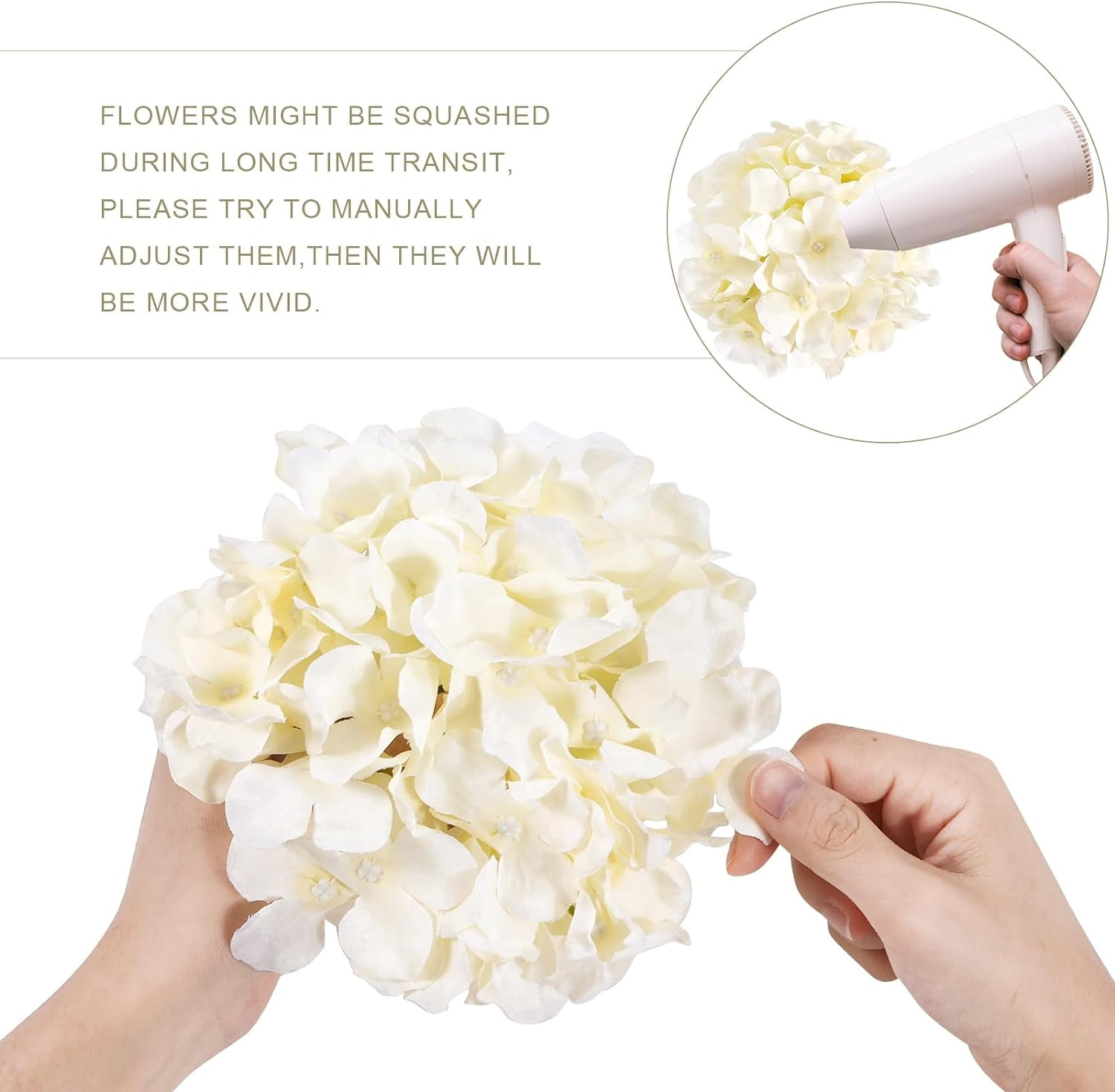 64pcs Silk Hydrangea Artificial Flowers, Champagne Artificial Hydrangea Flowers with Stems, Full Hydrangea Flowers for Wedding Centerpieces, Home, Garden, Party Decoration (Champagne)