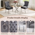 thumbnail image 5 of 5-Piece 36" Square Glass Dining Table for 4, Clear Tempered Glass Top & stainless steel Metal Legs Dining Table with Dining Chairs for Dining Room, Kitchen, Meeting Room, 5 of 9
