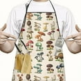 thumbnail image 2 of Brown Mushroom Plant Light Pattern Apron-Garden Aprons for Women with Pockets-Cotton Linen Waterproof Kitchen Cooking Gardening Aprons Adjustable for Kitchen,Cooking,BBQ and Salon 33x27 Inch, 2 of 7
