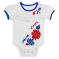 thumbnail image 2 of Newborn White/Royal Texas Rangers Sweet Catcher 3-Piece Bodysuit, Headband and Skirt Set, 2 of 5