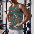 thumbnail image 5 of Pofeuu red and green bow tie Print Men's Workout Tank Tops Sleeveless Muscle Gym Shirt Quick Dry -X-Large, 5 of 7