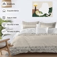 thumbnail image 3 of 3 Piece Beige Black Boho Duvet Cover Set Full Size, Microfiber Comforter/Quilt Cover with Corner Ties and 2 Pillowcases, Vintage Ethnic Tribe Abstract Art All Season Soft Bedding with Zipper Closure, 3 of 8