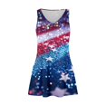 thumbnail image 4 of Women's Loose Fit Sundress, Sleeveless V-Neck Summer Dress with Independence Day Theme, Perfect for Hot Weather and Festivals,Sky Blue 2XL, 4 of 5