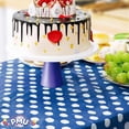 thumbnail image 2 of PMU Polka Dot Table Cover Royal Blue Plastic Rectangle 54" x 84" Tablecloth Square Wipeable Waterproof Disposable Party Decoration Great for Dining, Parties, Picnics, Bbq's, Summer Gatherings Pkg/12, 2 of 6