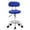 Blue w/ Back, variant on IVV Backless Round Salon Stool with Circle Line Seat and Rust-Resistant Chrome Iron Frame, Height-Adjustable Swivel Stool, White Padded Utility Stool for Indoor Use