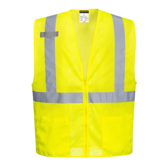 Portwest UC493 Economy Mesh Zipper Safety Vest Yellow, 4X-Large