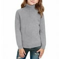 thumbnail image 5 of Piuwrlz Winter Knitted Sweaters for Toddler Girls Sweatershirt High Neck Pullover Sweater Gray Size 2 Years, 5 of 9