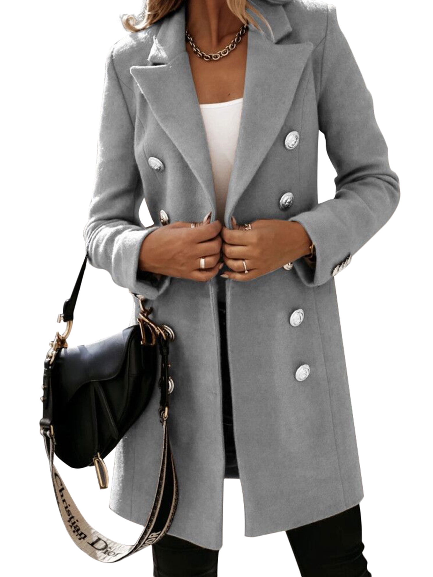 Womens Short Trench Coat Lapel Collar Slim Fit Open Front Casual Cotton Lightweight Blazer Jacket 