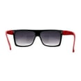 thumbnail image 4 of Womens Flat Top Rectangular Mobster Sunglasses Black Red Smoke, 4 of 4