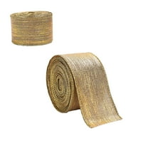 CuiLiyq Gold Glitter Cloth Christmas Ribbon, Gold Powder Decorative Bow Material Christmas Side Weaving Ribbon Decoration, for Xmas Parties Indoor Outdoor Crafts DIY Decor (78.7 Inch)