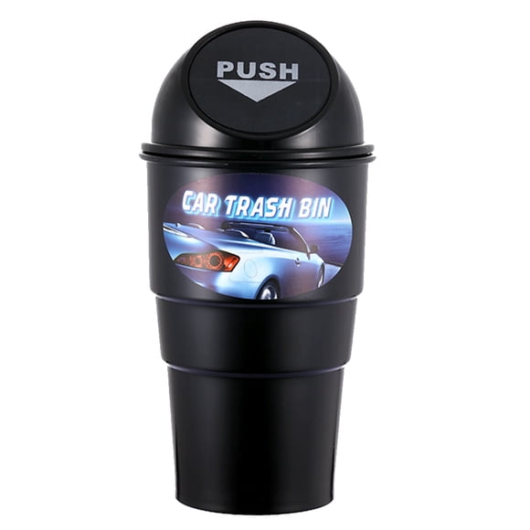 Riwesomey Cenicero de cubo de basura para coche, Mini contenedor de basura, soporte organizador, accesorios interiores para coche Automoción decorativa y accesorios negro