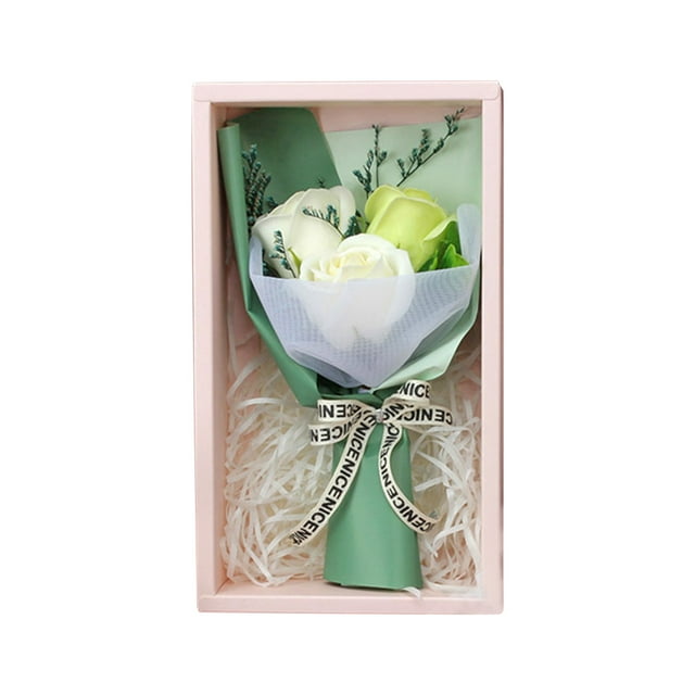 Ramo de flores para San Valentín, regalo para novia, ramo de rosas y jabón, caja de regalo, decoración de boda, regalo de acompañamiento.