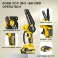 thumbnail image 3 of Mini Cordless Chainsaw 6-Inch, Electric Handheld Battery-Powered Saw for Branches, Wood Cutting, Pruning, Yard Tools, Gifts for Men, Dad, Husband, 3 of 8