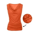 thumbnail image 2 of Fnooota Women's Tank Tops, Summer Soft Casual Cowl Neck Sleeveless T-shirts Orange Size S, 2 of 7