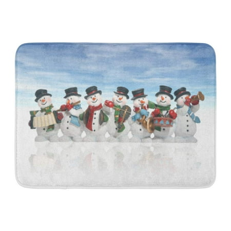 Minstrel Song White Christmas GODPOK Song Christmas Snowmen Playing Music Instruments Over White Holiday Happy Rug Doormat Bath Mat 23.6x15.7 inch ()