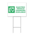 thumbnail image 1 of Electric Vehicle Charging Available Green (18" x 24") Yard Sign, Includes Metal Step Stake, 1 of 6