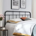 thumbnail image 2 of Noble House Aron Industrial Iron King Headboard, Flat Black, 2 of 8