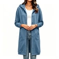 thumbnail image 5 of Miqool Long Hoodies for Women Long Sleeve Button Down Sweatshirts Drawstring Casual Fall Winter Track Jackets with Pockets, 5 of 7