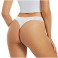 thumbnail image 6 of Ashirexll Thongs for Women, Silk Underwear for Women Low Waist Solid Color Seamless No Show Stretch Thong Panties White XXL, 6 of 6