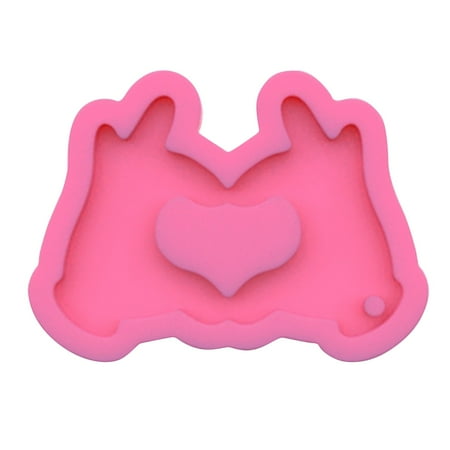 

Love Fondant Heart Epoxy Shape Love Two-Handed Silicone Crystal Pendant Couple Cake Mould