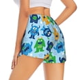 thumbnail image 3 of Goofa Cartoon Monster Printed Women 2 in 1 Running Shorts,Quick Dry Athletic Workout Shorts,High Waisted Athletic Shorts with Liner Pockets-X-Large, 3 of 9