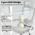 thumbnail image 6 of Fizzin Ergonomic Office Chair, 400 LBS Desk Chair with Adjustable Lumbar Support, High Back Breathable Mesh Computer Chair Rolling Work Swivel Task Chairs, Comfy Home Office Desk Chair (Gray), 6 of 18