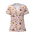 thumbnail image 2 of Uemuo Cute Dog Drawing Women's Deep V-Neck Low Cut Tops - Casual Loose Fit with Stainless Steel Loop, Soft, Breathable, Perfect for Office, Travel, and Daily Wear-Medium, 2 of 5