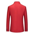 thumbnail image 3 of IYTR Mens Suit Coats Solid Color Long Sleeve Jacket Button-up Lapel Coat Formal Dress Performance Suit Jacket with Pocket Red L, 3 of 3