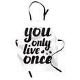 thumbnail image 1 of YOLO Apron, You Only Live Once Message with Black Hearts Captivating Modern Words About Life, Unisex Kitchen Bib with Adjustable Neck for Cooking Gardening, Adult Size, Black and White, by Ambesonne, 1 of 4