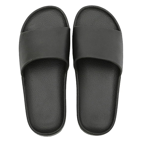 Pillow Slippers for Women and Men Non Slip Quick Drying Shower Slides Bathroom Sandals - black