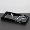 thumbnail image 2 of Bandeja para tocador de inodoro, bandeja para tanque de baño, bandeja de almacenamiento de bañera de resina con estampado de mármol Negro, 2 of 7